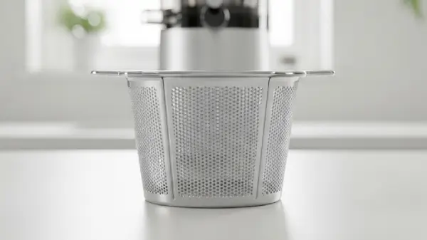 Fijne zeef van een slowjuicer voor helder sap.
