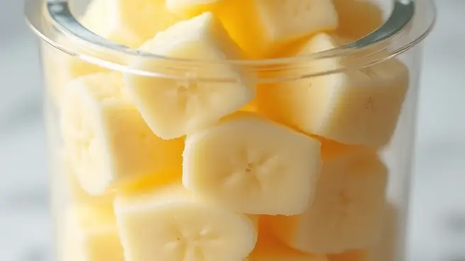 Gesneden banaan in een glas.