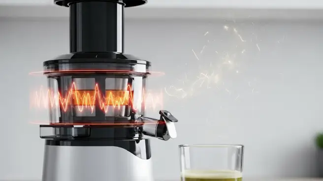 Illustratie van geluidgolven bij een draaiende sapcentrifuge.