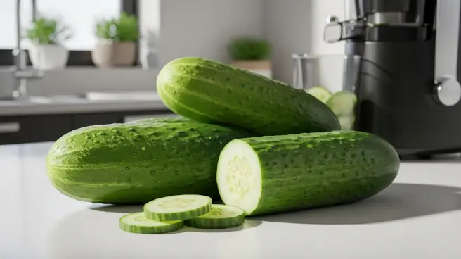 Komkommers liggen klaar om in een sapcentrifuge te doen.
