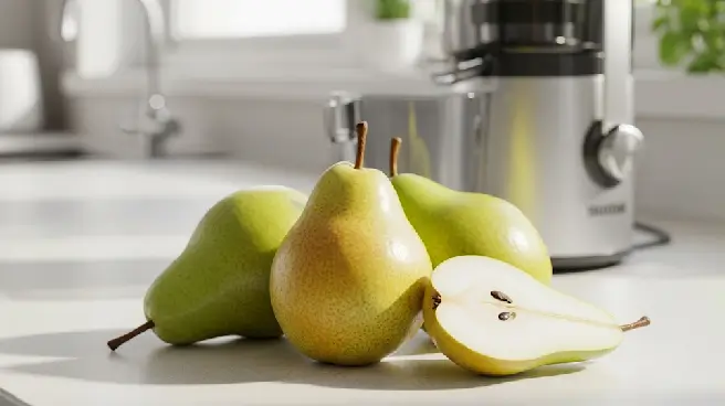 Groene en gele peren, klaar voor de sapcentrifuge.