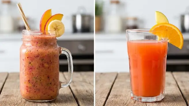 Twee glazen met verschil Smoothie en Sap