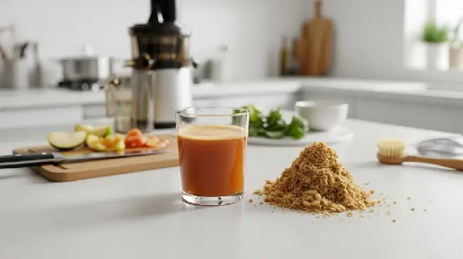 Vers geperst sap en een berg pulp, toont nadelen van juicen.