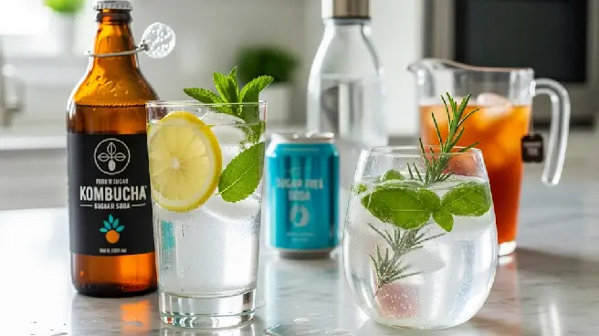 Alternatieve dranken zoals kombucha en water met munt.