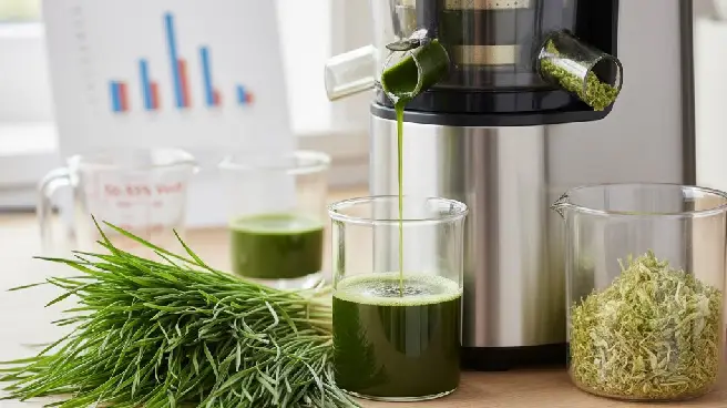 Slowjuicer perst sap uit tarwegras.