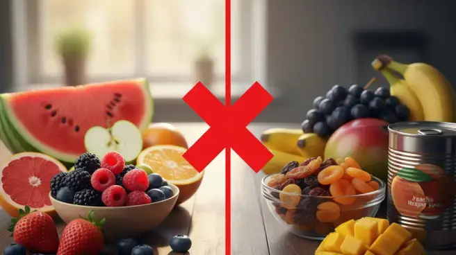 Vers fruit en gedroogd fruit met blikken, kruis erdoorheen.